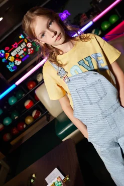 Peto denim rayas niña