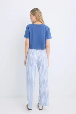 Pijama 100% algodón rayas azul