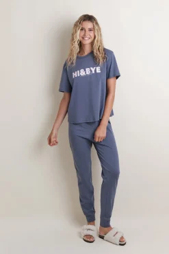 Pijama algodón estampado azul
