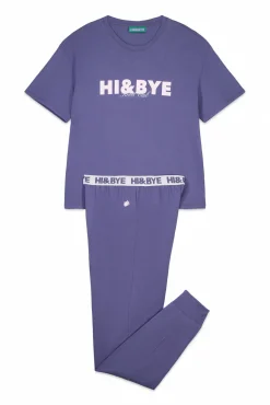Pijama algodón estampado azul