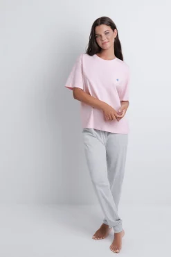 Pijama algodón estampado rosa