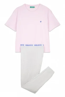 Pijama algodón estampado rosa