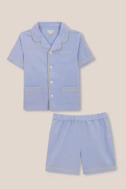 Pijama azul con vivo amarillos azul claro