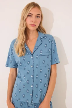 Pijama camisero Capri 100% algodón paisley