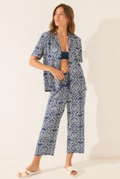 Pijama camisero Capri estampado allover