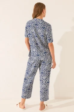 Pijama camisero Capri estampado allover