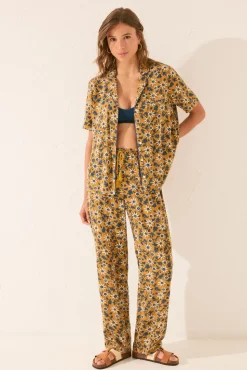 Pijama camisero estampado floral