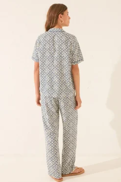 Pijama camisero estampado sello