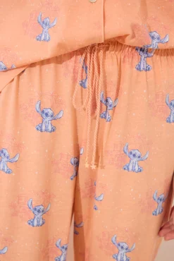 Pijama camisero Lilo & Stitch algodón naranja