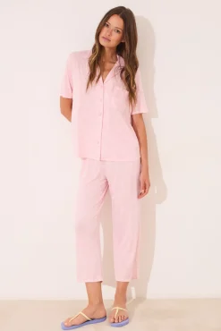 Pijama camisero rosa Capri viscosa