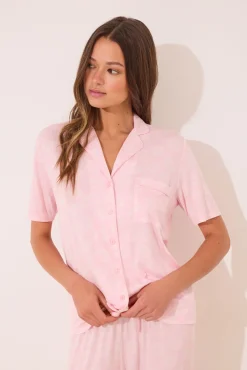 Pijama camisero rosa Capri viscosa
