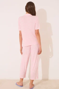 Pijama camisero rosa Capri viscosa
