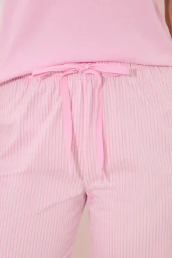 Pijama Capri algodón rosa rayas