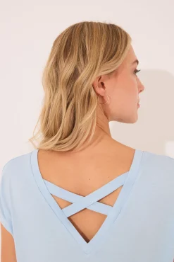 Pijama Capri viscosa brillos azul