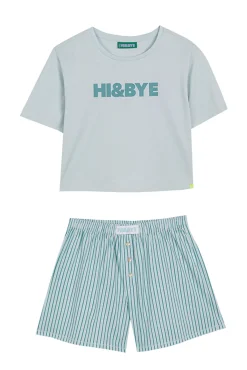 Pijama corto 100% algodón verde