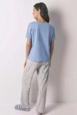 Pijama corto algodón Snoopy azul