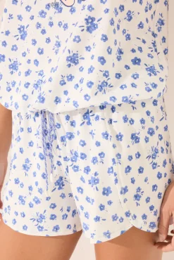 Pijama corto floral blanco Mafalda