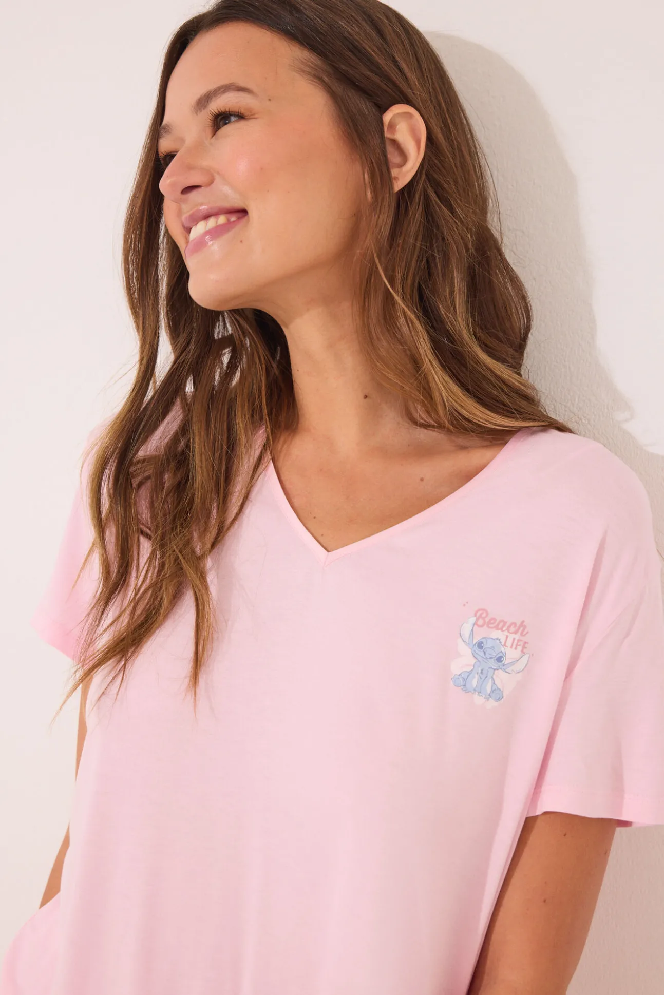 Pijama corto rosa Lilo y Stitch