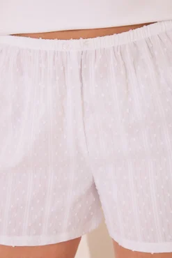 Pijama corto tirantes algodón blanco