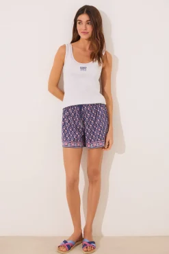 Pijama corto tirantes algodón gris claro