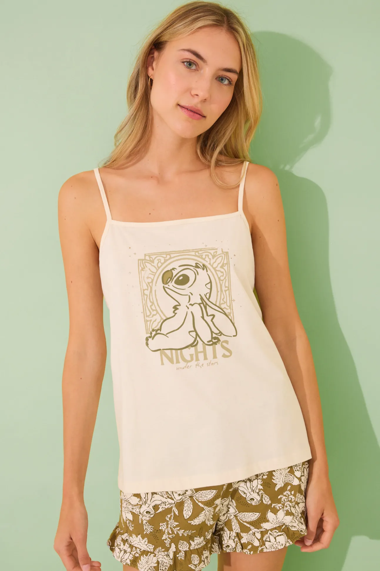 Pijama corto tirantes Lilo&Stitch algodón