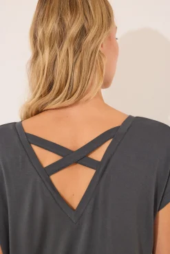 Pijama corto viscosa brillos gris