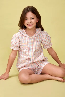 Pijama cuadros blanco