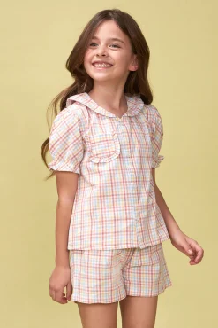 Pijama cuadros blanco