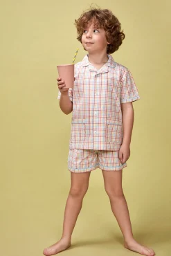 Pijama cuadros blanco