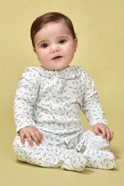 Pijama estampado florecitas verde