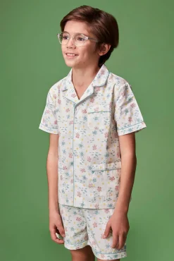 Pijama estampado fondo marino blanco