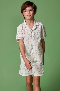 Pijama estampado fondo marino blanco