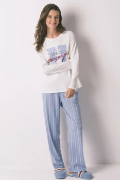 Pijama largo algodón Harry Potter marfil