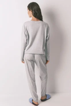Pijama largo algodón Hedwig gris