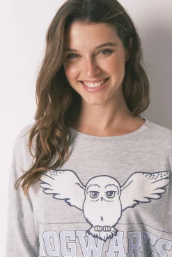 Pijama largo algodón Hedwig gris