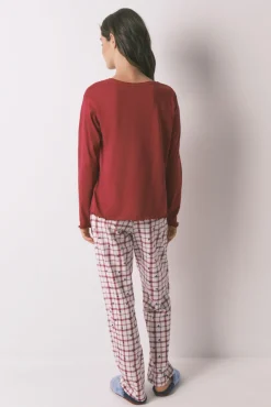 Pijama largo algodón Mickey rojo
