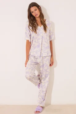 Pijama largo estampado viscosa