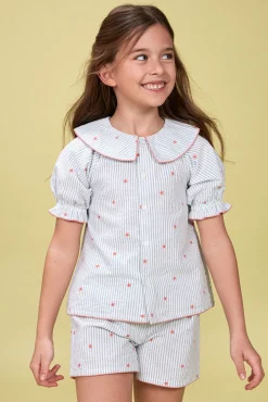Pijama rayas con estrellas blanco