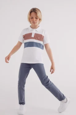 Polo block color niño