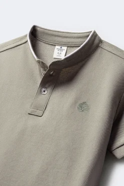 Polo cuello mao oxford niño