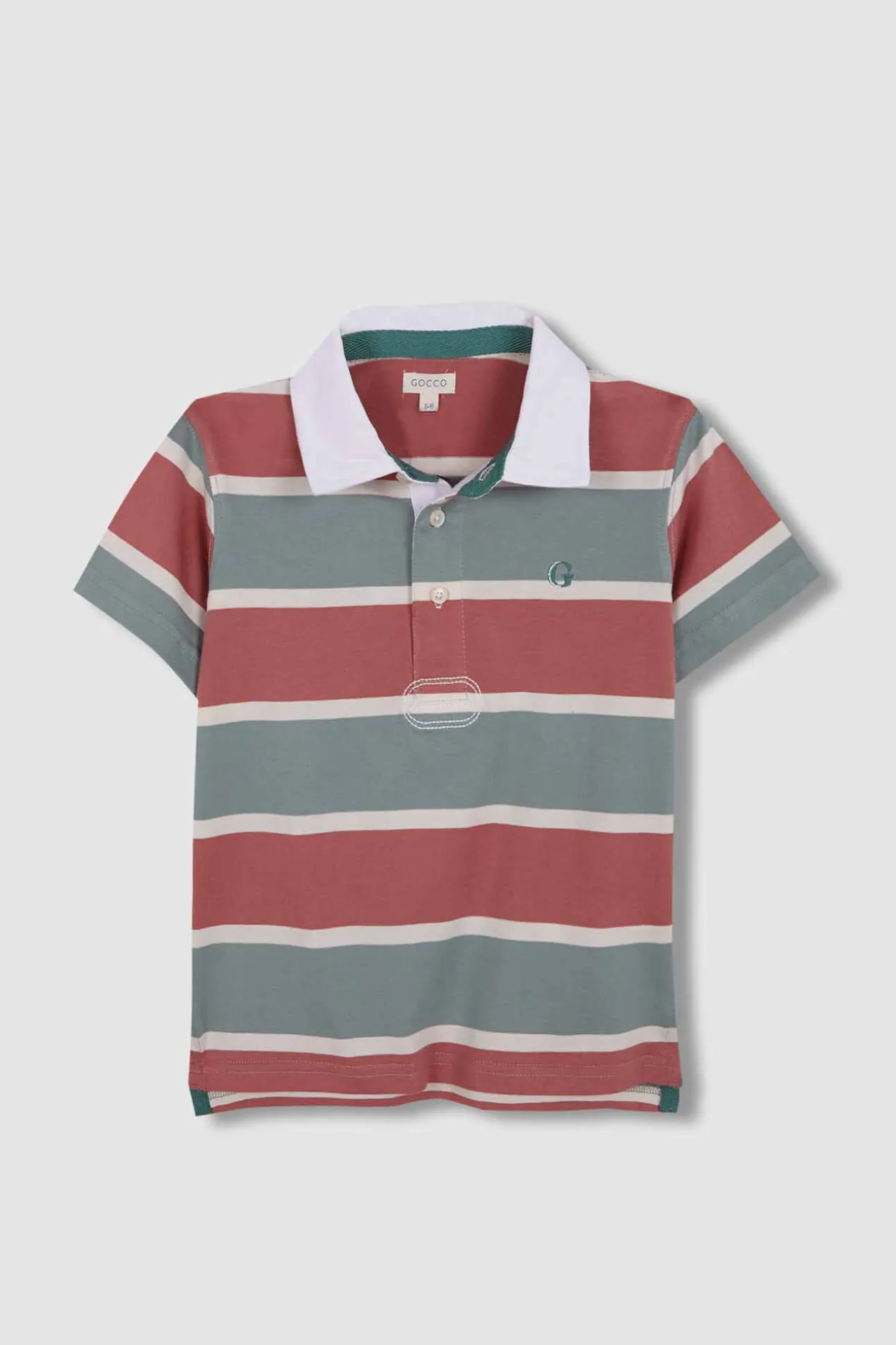 Polo de rayas tricolor verde
