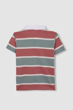 Polo de rayas tricolor verde