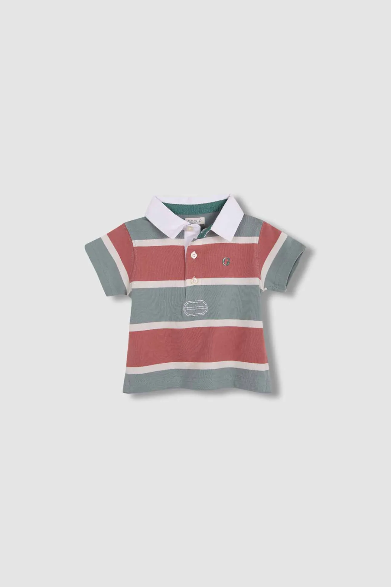 Polo de rayas tricolor verde