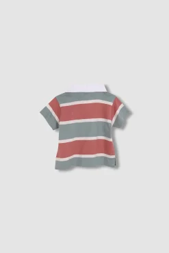 Polo de rayas tricolor verde