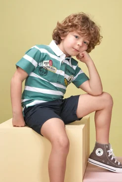 Polo rayas azul claro