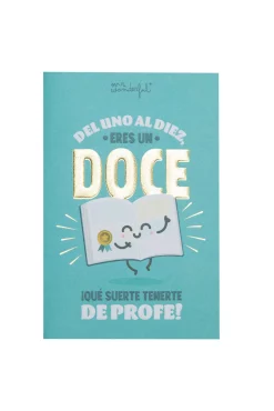Postal - Del uno al diez, eres un doce ¡Qué suerte tenerte de profe!