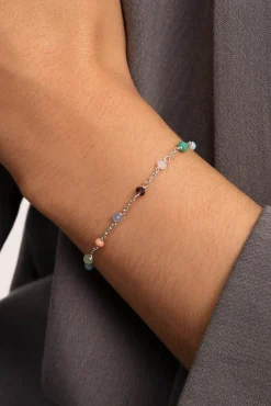 Pulsera Crystals Chain Colors Plata