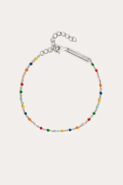Pulsera Dots Colors Enamel Plata