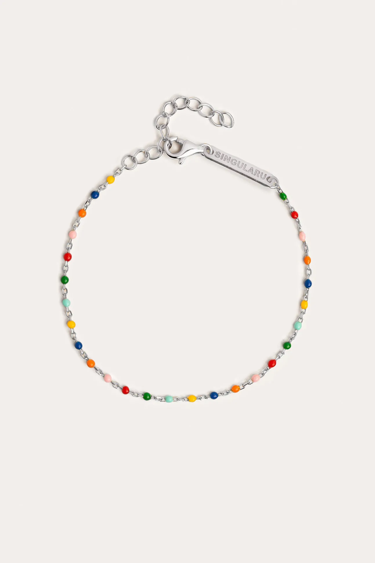 Pulsera Dots Colors Enamel Plata