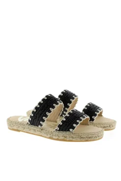 Sandalia yute tiras negras